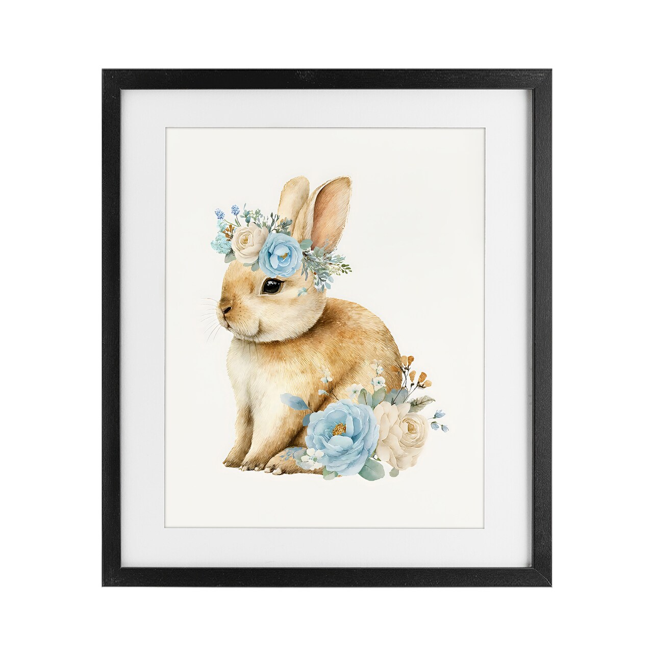 Stupell Industries Watercolor Nursery Bunny Framed Print Under Glass, design by LSR Design Studio